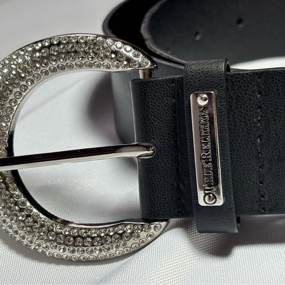 TRUE RELIGION Women’s Crystal Black Belt Size S/M main image 7